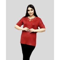 تیشرت نخ ویسکوز دانتل‌دار زنانه هایوکس
