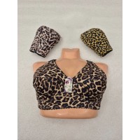 سوتین چاپی پلنگی نخی وسط‌دار